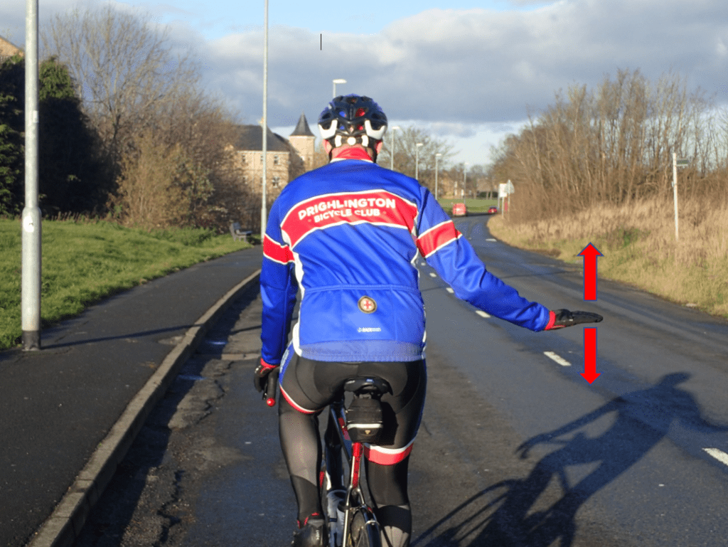 drig bc rider signalling for a slow down